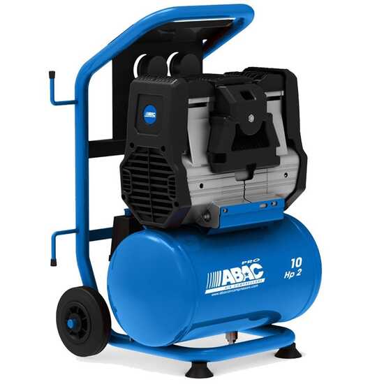ABAC SILVERSTONE OS20P - Compresseur d'air électrique monophasé silencieux, sans huile - Moteur 2 CV - 10 L