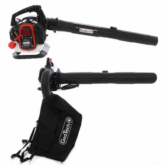 GeoTech Pro BBV280V - Souffleur aspirateur à feuilles thermique avec moteur 2 temps