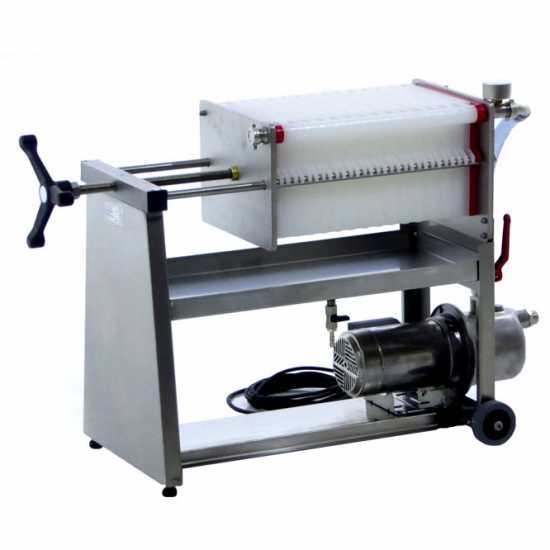 Enotecnica Pillan AF30 - Filtre pour vin 30 cartons et plaques 20x20 - pompe oenologique-ch&acirc;ssis/pompe en acier INOX