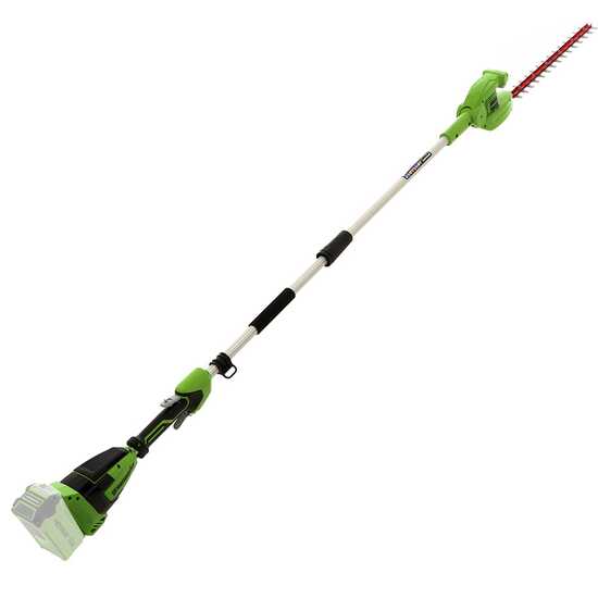 Taille-haie sur perche de rallonge t&eacute;lescopique &eacute;lectrique orientable Greenworks G40PHA  - SANS BATTERIE ET ​​CHARGEUR DE BATTERIE