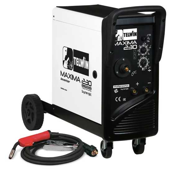 Poste &agrave; souder inverter &agrave; fil Telwin Telwin Maxima 230 Synergic - pour MIG-MAG/FLUX/BRAZING/MMA/TIG DC- LIFT - GAZ/NO GAZ