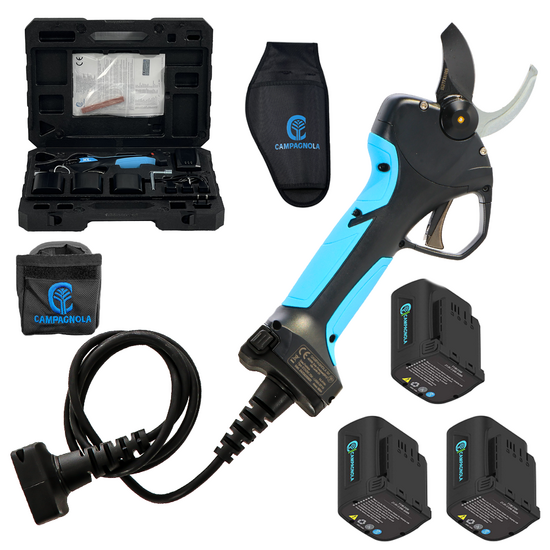 Campagnola Stark XM - S&eacute;cateur &eacute;lectrique de taille avec kit c&acirc;ble et &eacute;tui pour batterie - 3x 14,4V 2,5 Ah