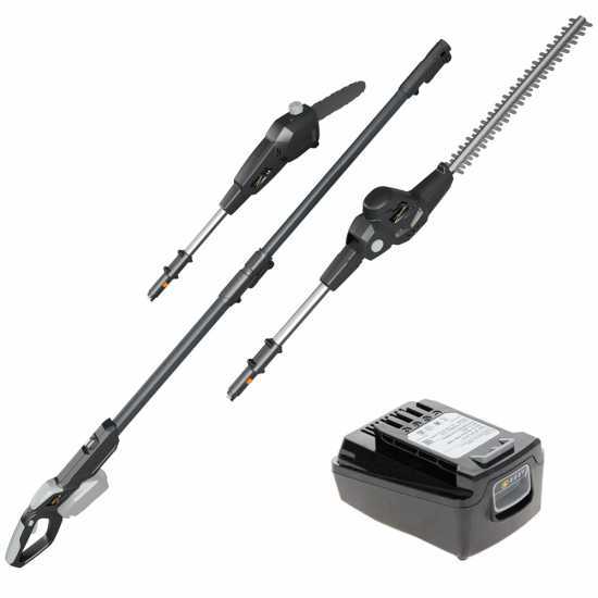 Alpina AMT 20 Li - &Eacute;lagueuse sur perche t&eacute;lescopique &agrave; batterie multifonction - batterie 20V 4Ah
