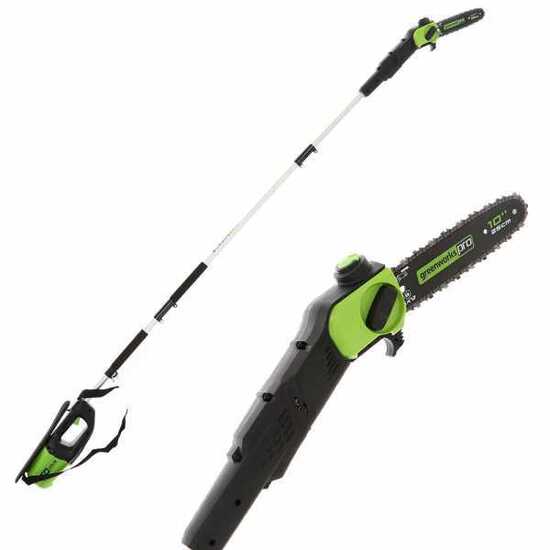 Greenworks GD60PS - &Eacute;lagueuse sur perche &agrave; batterie Greenworks GD60PS 60V - &Agrave; dos sur perche t&eacute;lescopique - SANS BATTERIE NI CHARGEUR