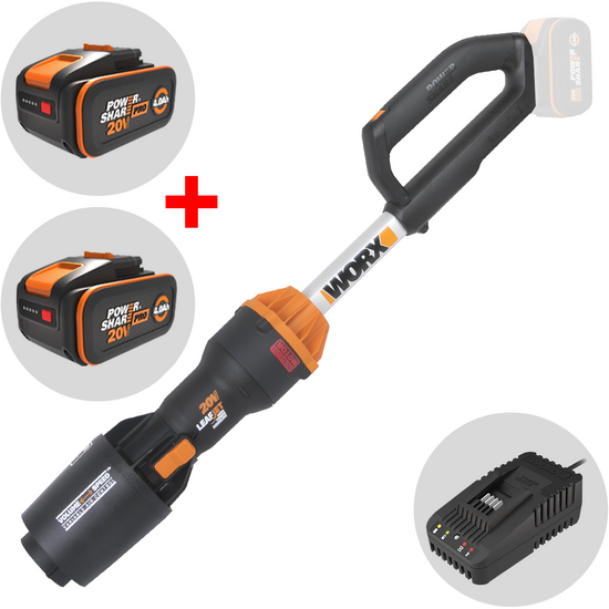 Worx Hyper WG543E - Souffleur de feuilles &agrave; batterie 20V 4Ah + 1 batterie 20V 4Ah offerte