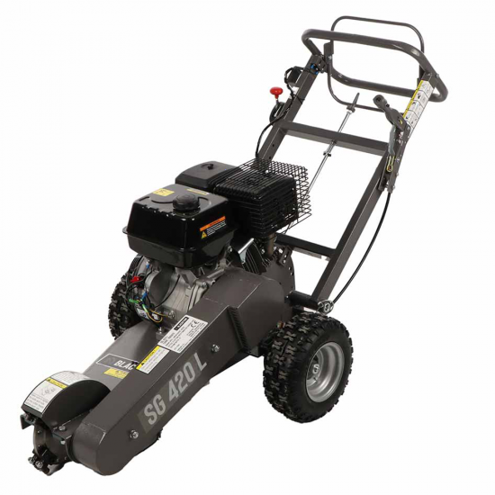 BlackStone SG 420 L - Rogneuse de souches - Moteur Loncin de 420 cm3 - Disque de coupe avec 8 marteaux en carbure de tungst&egrave;ne