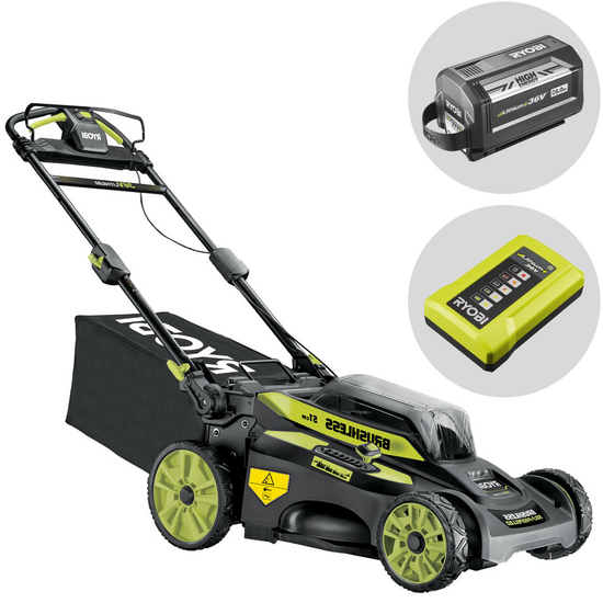 Ryobi RY36LMX51A-160 - Tondeuse &agrave; gazon tract&eacute;e &agrave; batterie - MAX POWER 36V/6Ah - Coupe 51 cm
