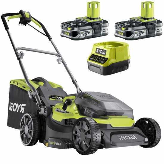 Ryobi Hybrid RY18LMH37A-225 - Tondeuse &agrave; gazon &agrave; batterie - 2x36V/2,5Ah - Coupe de 37&nbsp;cm