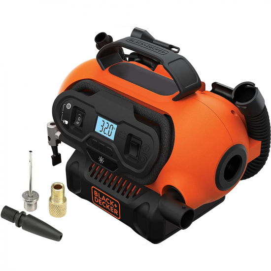 Black &amp; Decker BDCINF18N-QS - Compresseur d'air portatif Oilless Multi-alimentation - 11 Bar Max