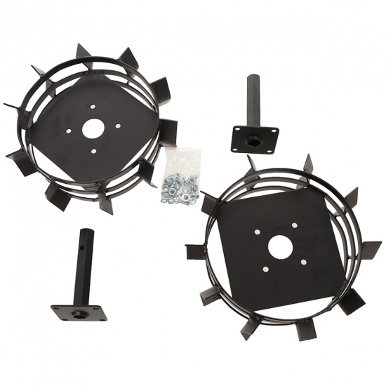 Paire de roues en fer avec griffes pour motobineuse Blackstone
