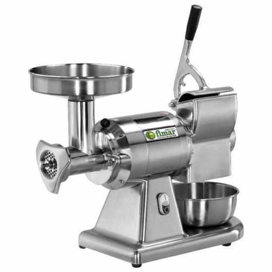 Fimar TC12AT - Hachoir &agrave; viande &eacute;lectrique avec r&acirc;pe int&eacute;gr&eacute;e - 230 V - 1 CV - Groupe de hachage en aluminium - Sans inverseur de marche