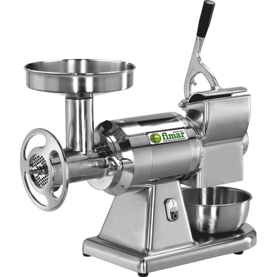 Fimar TC22AE - Hachoir à viande électrique avec râpe intégrée - 400 V - 1.5 CV - Groupe de hachage en aluminium - Sans inverseur de marche