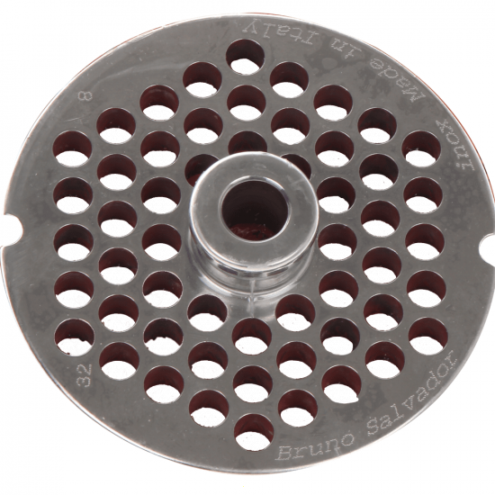 Fili&egrave;re pour hachoir &agrave; viande N.12 - trous de &Oslash; 8 mm - diam&egrave;tre fili&egrave;re 69 mm