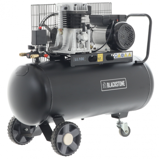 BlackStone B-LBC 100-20 - Compresseur d'air &eacute;lectrique &agrave; courroie - Moteur 2 CV - 100 L