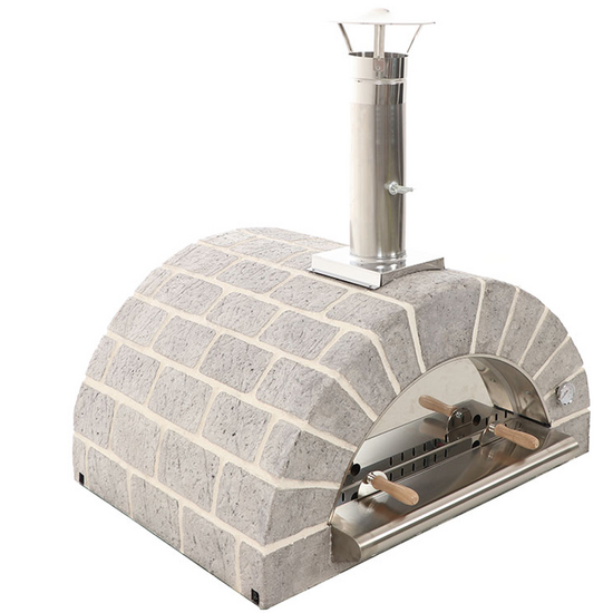 AgriEuro FAMILY STONE - Four &agrave; bois pour pizzas d'ext&eacute;rieur Gris de 80X60 - 4 pizzas