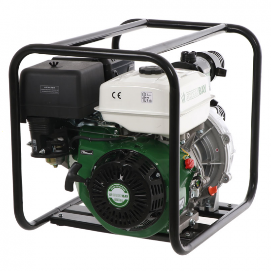 Motopompe thermique Greenbay GB-HPWP 80 - Hauteur d'élévation importante - avec raccords de 80 mm