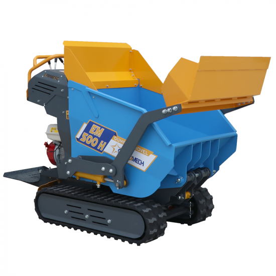 Brouette motoris&eacute;e EuroMech EM500H-Dump &amp; Shovel - Benne dumper hydraulique 500 kg avec pelle