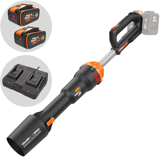 Worx NITRO WG585E - Souffleur à batterie - 2 batteries de 20V 4Ah