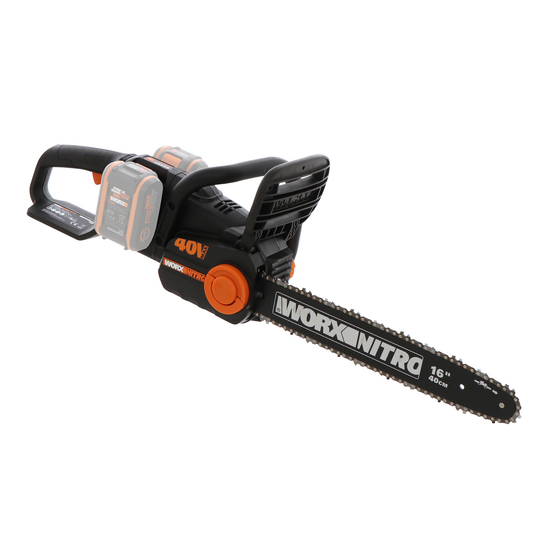 WORX NITRO WG385E.9 - Tronçonneuse à batterie - 40 V - SANS BATTERIE NI CHARGEUR