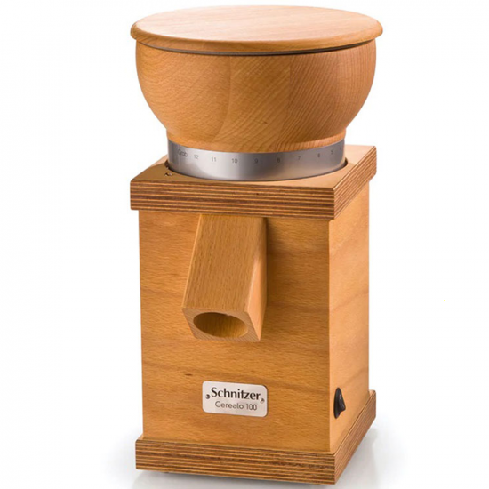 Schnitzer Cerealo 100 - Moulin à farine en hêtre multiplis avec meules en pierre - 250W
