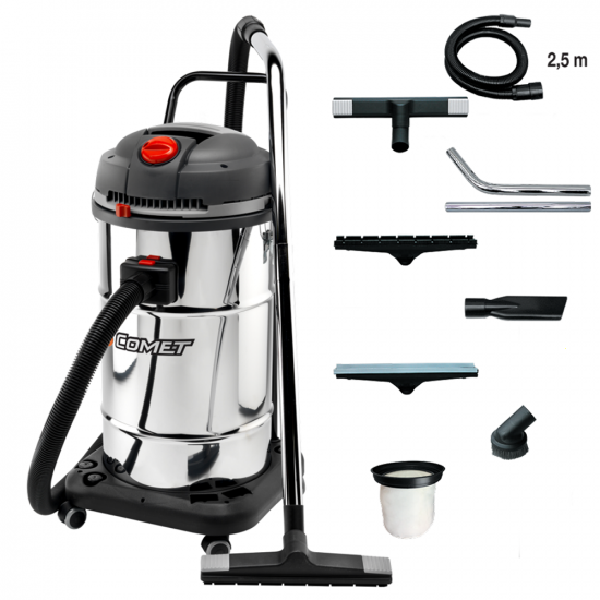 Comet CVP 265 X - Aspirateur multifonction - 65 L - Bidon en acier - Série Professionnelle