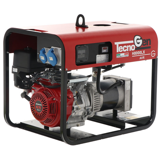 TecnoGen H8000LX - Groupe &eacute;lectrog&egrave;ne 5.8 kW monophas&eacute; &agrave; essence - Moteur Honda GX 390