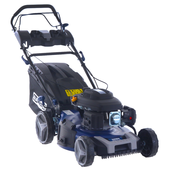 BullMach ACHILLE 51 - Tondeuse &agrave; gazon thermique tract&eacute;e - 4 en 1 -  Moteur de 224 cc - D&eacute;marrage &eacute;lectrique