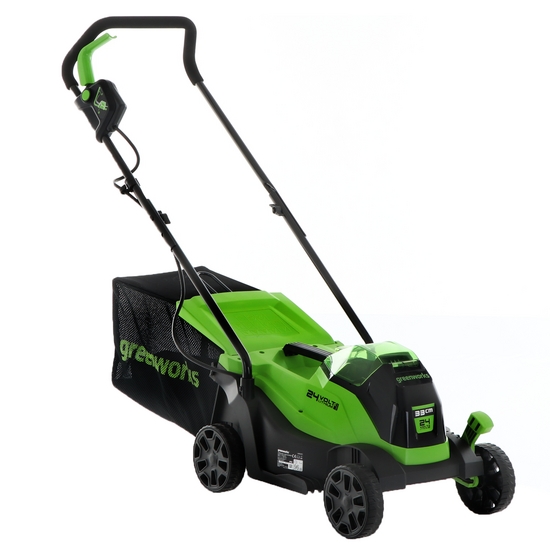 Greenworks GD24LM33 - Tondeuse &agrave; gazon &agrave; batterie 24V - SANS BATTERIE NI CHARGEUR