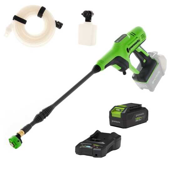 Greenworks G24PWXK4 - Pistolet nettoyeur &agrave; batterie - 24 bar - 24V - 4Ah