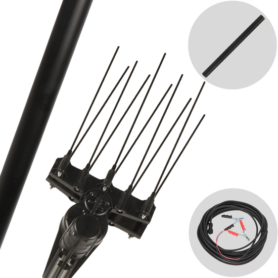 Aima Twist Standard - Peigne vibreur électrique 210/310 cm à batterie de type automobile avec câble inclus - Perche en aluminium fixe + rallonge
