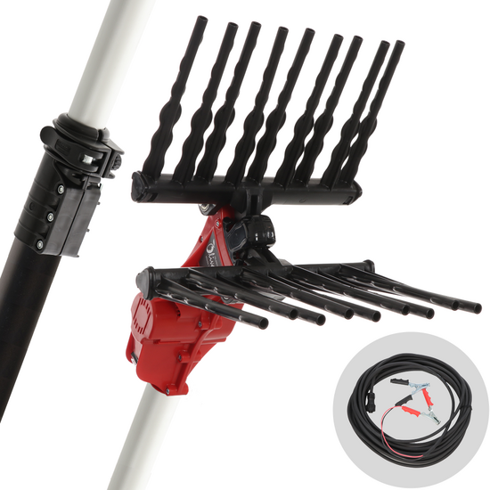 Zanon Olivar Electric AL 300 - Peigne vibreur électrique 210/340 cm à batterie de type automobile avec câble inclus - Perche télescopique en aluminium