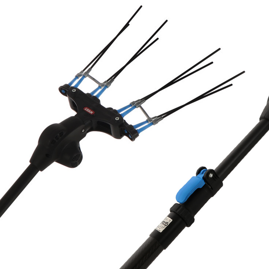 Peigne vibreur électrique à batterie Lisam Thor - Avec 8 dents en carbone - 250-350 cm - Perche télescopique