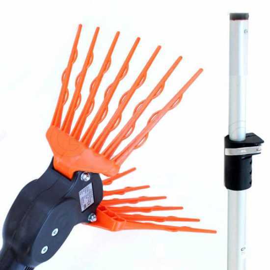 TecnoVIR Olivir - Peigne vibreur &eacute;lectrique &agrave; batterie 150-250 cm - perche t&eacute;lescopique en aluminium