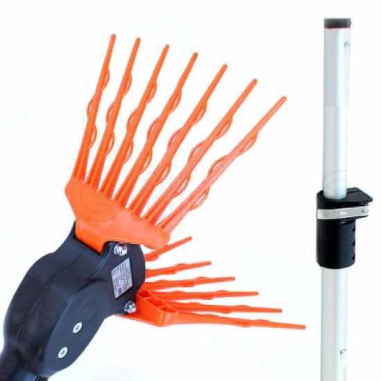 TecnoVIR Olivir - Peigne vibreur &eacute;lectrique &agrave; batterie T185-330 cm - perche t&eacute;lescopique en aluminium