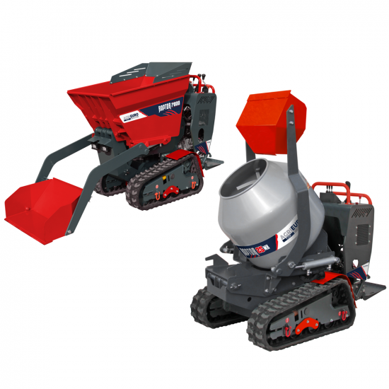 Brouette &agrave; moteur sur chenilles AgriEuro Top-Line RAPTOR 7800 HD - Honda GX390 - Avec pelle et b&eacute;tonni&egrave;re