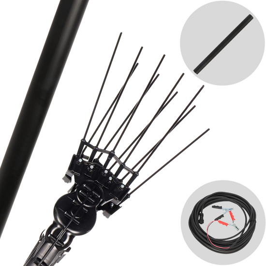 Aima Twist Plus 2.0 - Peigne vibreur &eacute;lectrique 230/330 cm &agrave; batterie de type automobile avec c&acirc;ble inclus - Perche fixe + Rallonge