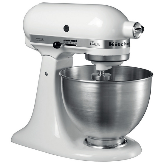 KitchenAid Classic 5K45SS-EWH Blanc - Batteur m&eacute;langeur plan&eacute;taire