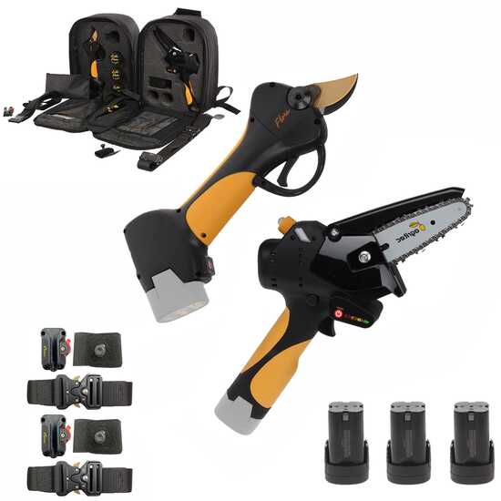 Kit élagueuse manuelle à batterie Flora PCP100A + Sécateur électrique de taille Agritec Flora PC32