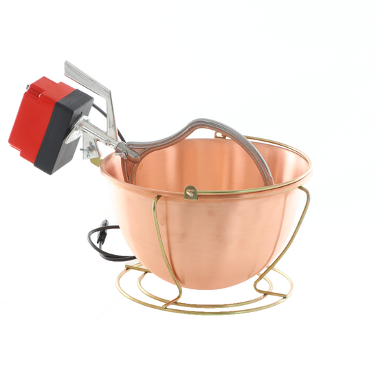 Chaudron &eacute;lectrique en cuivre lisse pour polenta NuovaFac Cuoca Automatica base ronde 9L - 24W