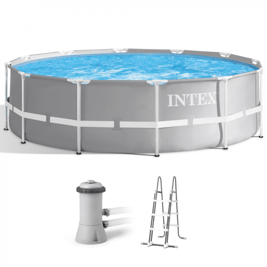 Intex Prisma Frame 26716NP - &Oslash;366x99 cm - Piscine Ronde + &Eacute;purateur &agrave; cartouche + &Eacute;chelle