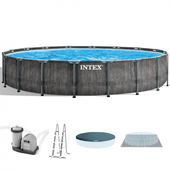Intex Prisma Frame Greywood 26744NP - Piscine Ronde