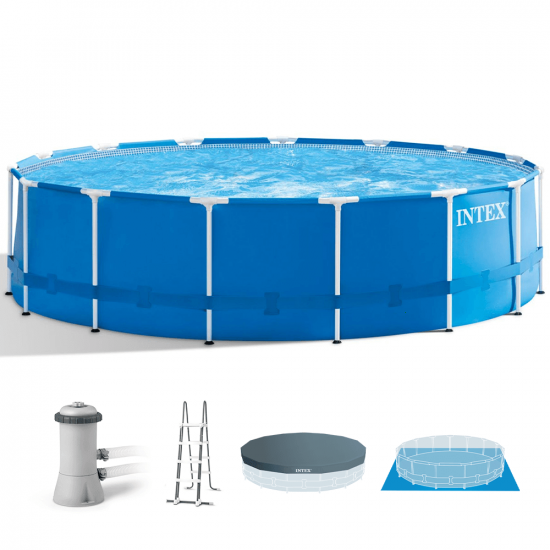 Intex Metal Frame 28242NP - &Oslash;457x122 cm - Piscine ronde