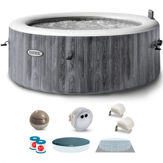Intex Ronde Greywood Deluxe 28442EX - &Oslash;216x71 cm - Piscine hydromassage spa