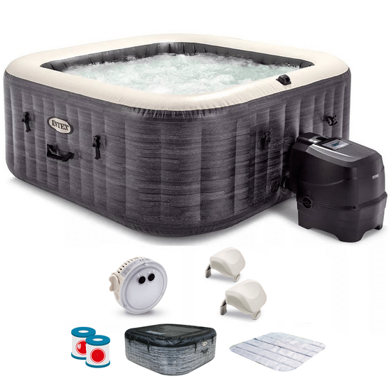 Intex Carr&eacute;e Greystone Deluxe 28450NP - &Oslash;173x71 cm - Piscine hydromassage spa