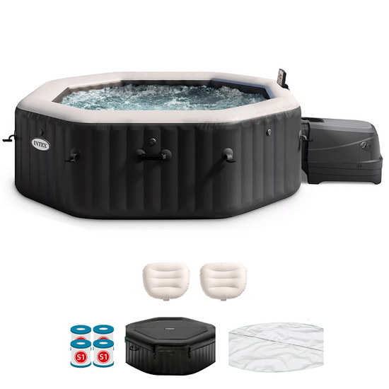Intex Octogonale Jet &amp; Bubble Deluxe 28462EX - &Oslash;218x71 cm - Piscine hydromassage spa