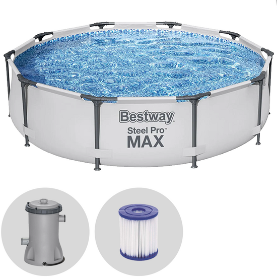 Bestway Steel Pro Max 56408 - &Oslash;305x76 cm - Piscine ronde + pompe de filtration 16 W