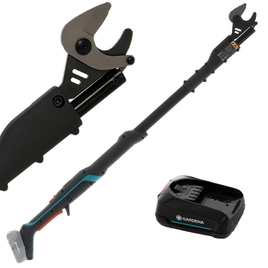 Gardena EasyCut 110/18V P4A - S&eacute;cateur &eacute;lectrique d'&eacute;lagage sur perche - 18V 2Ah - Diam&egrave;tre de coupe 28 mm