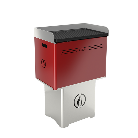 Linea VZ QBY Rosso (rouge) - Barbecue pyrolytique &agrave; pellets portable