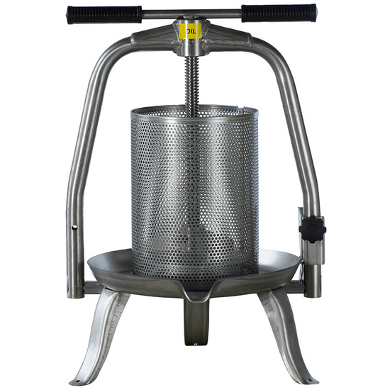 Baesso V20 Inox - Pressoir &agrave; vis pour fruits et l&eacute;gumes 9 L &ndash; Cage en acier inoxydable