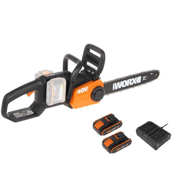 WORX WG384E - Tron&ccedil;onneuse &agrave; batterie 2 x 20V 2Ah - Lame 35 cm 